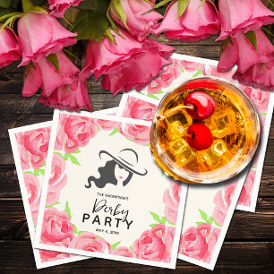 Big Hat Lady Rose Derby Party Serviette