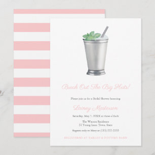 Big Hats Pink White Mint Julep Derby Brautparty Einladung