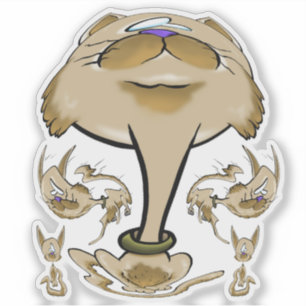 Big Head Cat Aufkleber