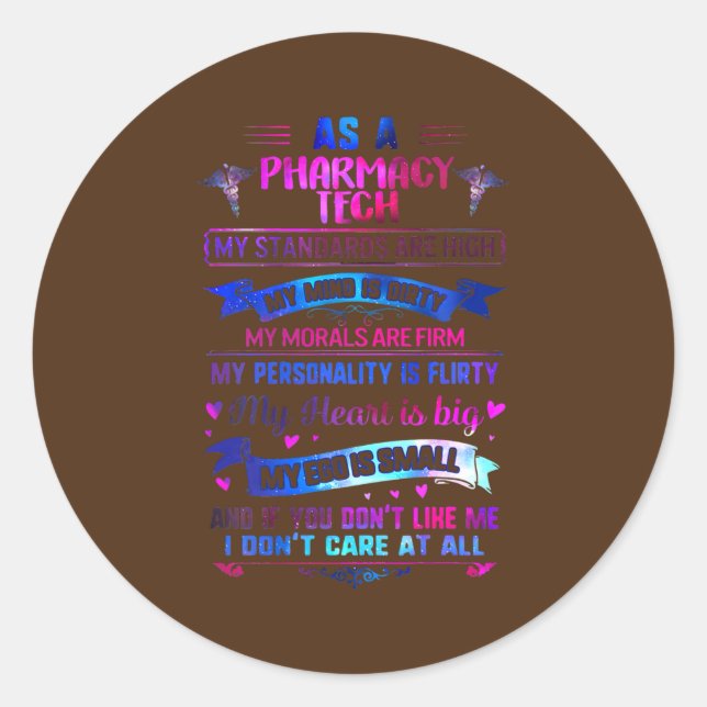 Big Heart Direct Support Person Pharmacy Tech Runder Aufkleber (Vorderseite)