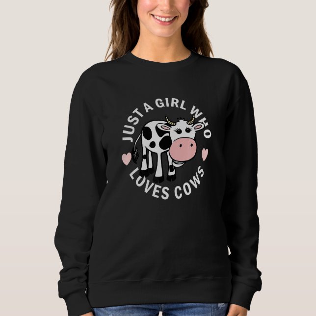 Big Heart Eye glückliche Kühe rosa Nosen nur ein M Sweatshirt (Vorderseite)