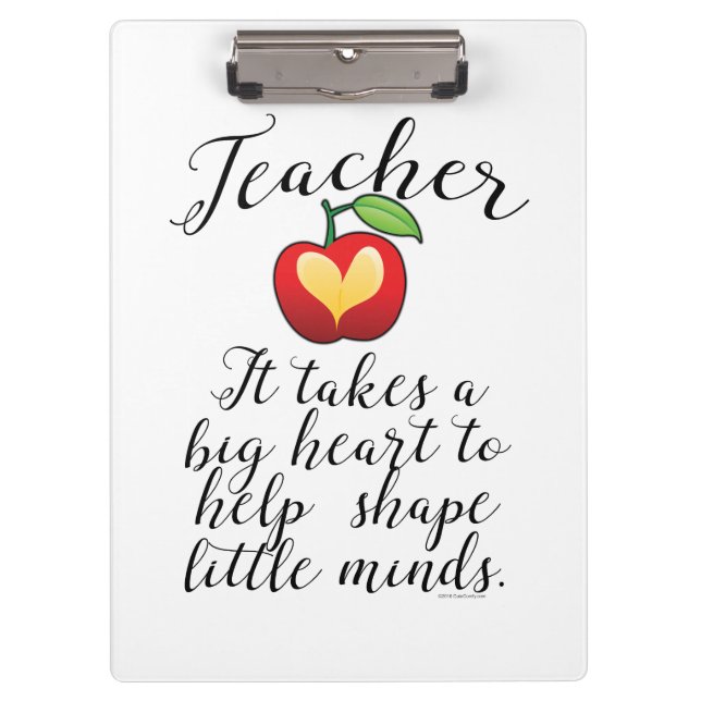 Big Heart hilft kleine Minds Lehrer zu gestalten Klemmbrett (Vorderseite)