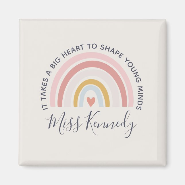 Big Heart to Shape Young Minds Teacher Magnet (Vorne)