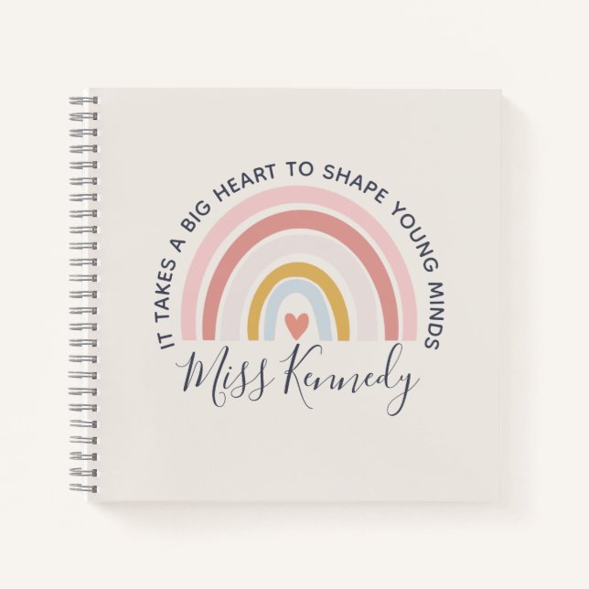 Big Heart to Shape Young Minds Teacher Notebook Notizbuch (Vorderseite)