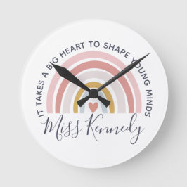 Big Heart to Shape Young Minds Teacher Runde Wanduhr