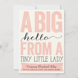 Big Hello Little Lady Baby Girl Geburtserklärung Ankündigung