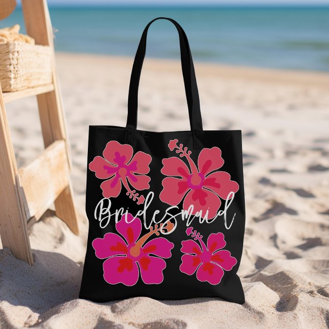 Big Hibiskus Blume Black Bridesmaid Tasche (Von Creator hochgeladen)