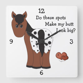 Big Hintern Apple Horse Wall Clock Quadratische Wanduhr