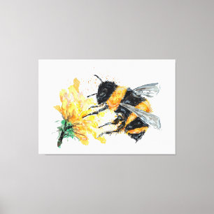Big Honey Bee Collections Pollen aus der Blume Leinwanddruck