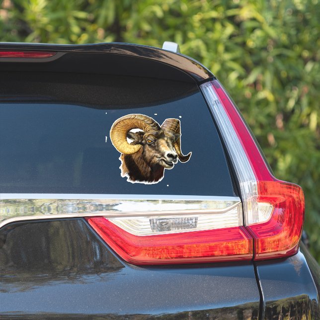 Big Horn Ram Mountain Sheep Aufkleber (Auto Seite)