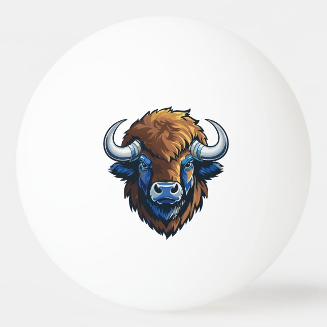 big horned bison tischtennisball (Vorderseite)
