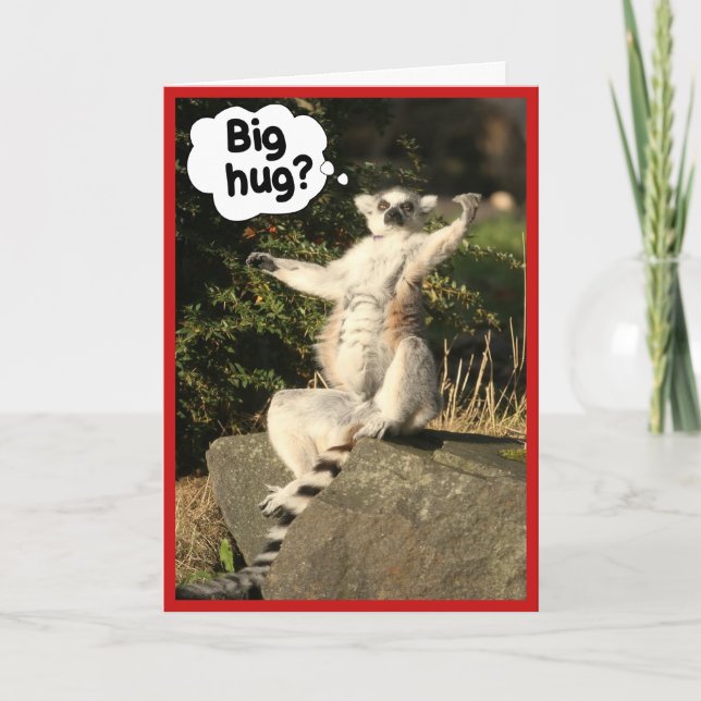 Big Hug Lemur Modèle de carte de voeux (Devant)