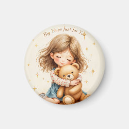 Big Hugs Niedliche Girl Hugging Teddy Bären-Blatt Magnet