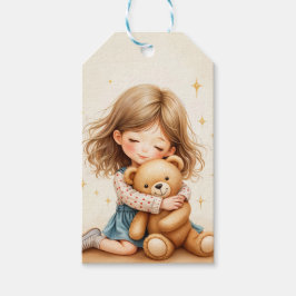 Big Hugs - Niedlicher Girl Hugging Teddy Bär Geschenkanhänger