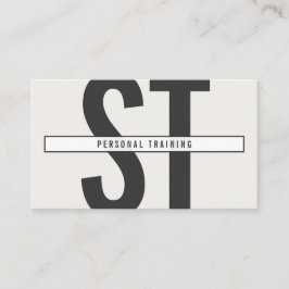 Big Initials Monogram in Grau und Schwarz Visitenkarte