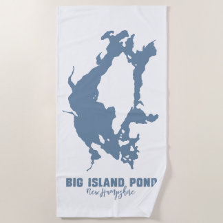 Big Island Pond New Hampshire Lake Silhouette Kart Strandtuch