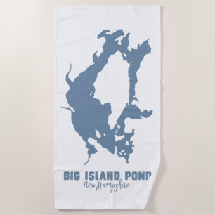 Big Island Pond New Hampshire See Silhouette Karte Strandtuch