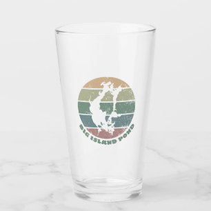 Big Island Pond NH Vintage Retro See-Emblem Glas