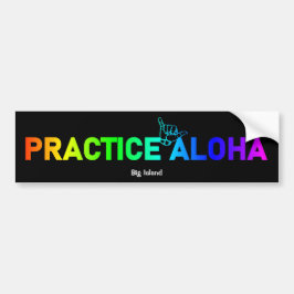 Big Island Practice Aloha Rainbow Shaka Hang lose Autoaufkleber