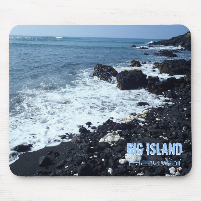 Big Island schwarzer Sandstrand Hawaii mousepad (Vorne)