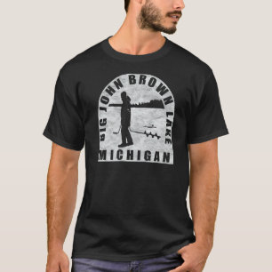 Big John Brown Lake Ice Fischen Michigan T-Shirt