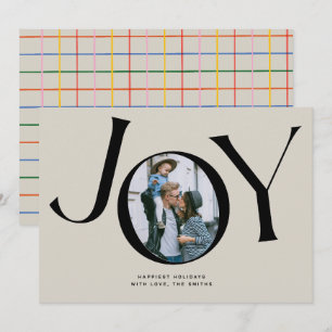 Big Joy Foto Card mit Buffalo Kariert Einladung