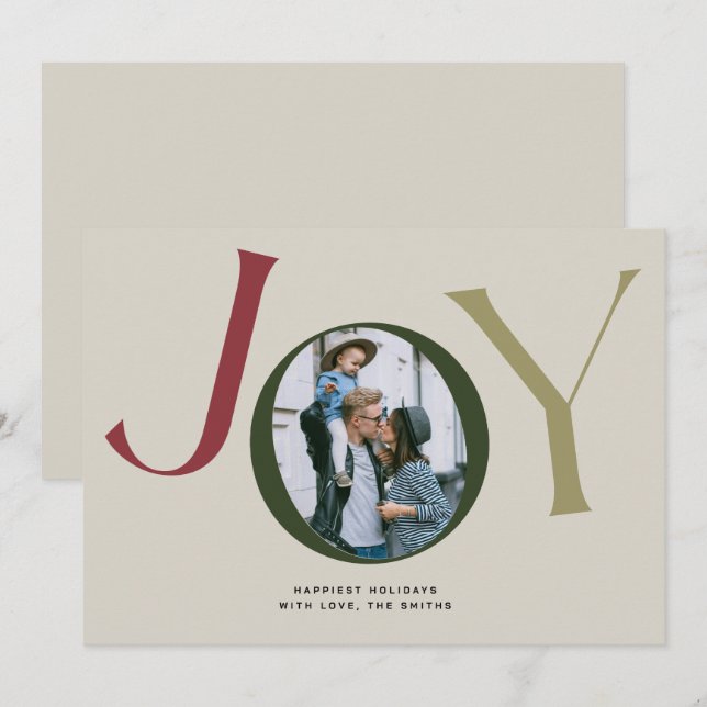 Big Joy Foto Card mit Buffalo Kariert Einladung (Vorne/Hinten)