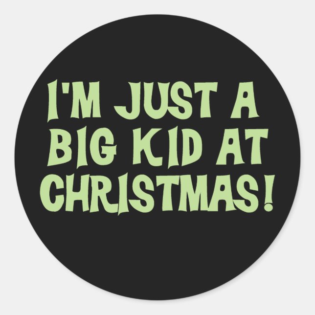 Big Kid auf Weihnachts Tshirts und Geschenke Runder Aufkleber (Vorderseite)