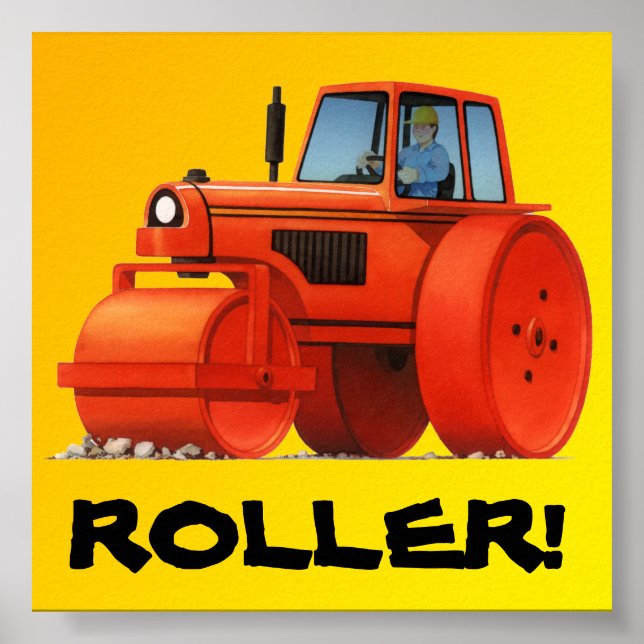 Big Kids Custom Construction Truck - Red Roller Poster (Vorne)