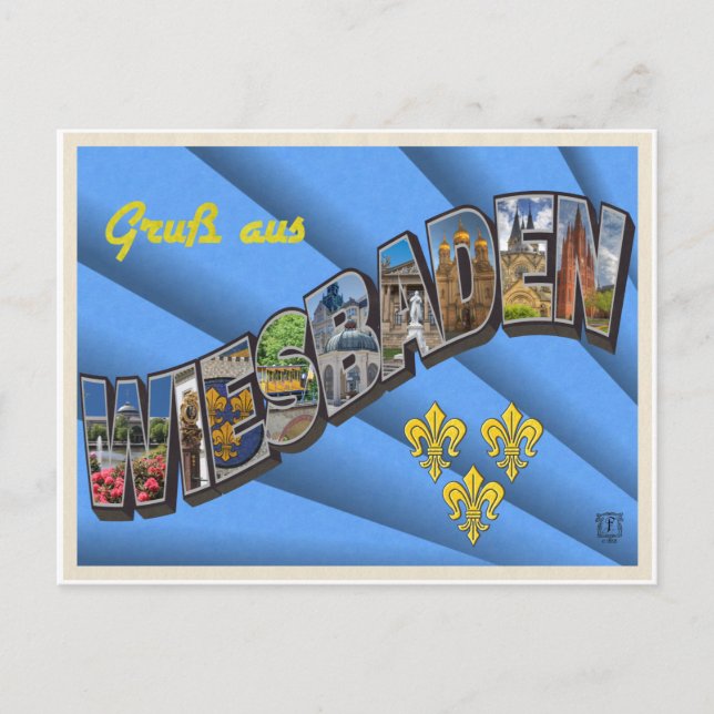 Big Letter Wiesbaden Postkarte (Vorderseite)