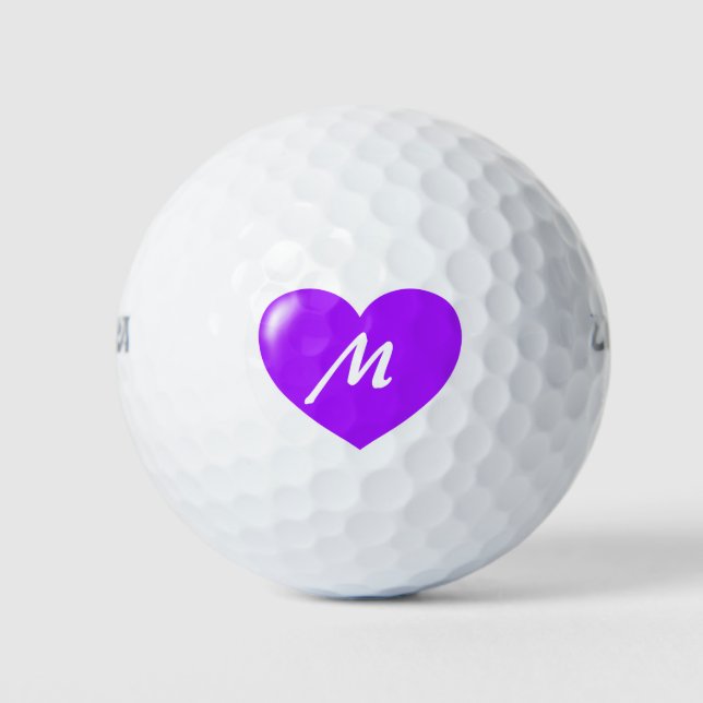 Big Lila Heft Monogram Template Golfball (Vorderseite)