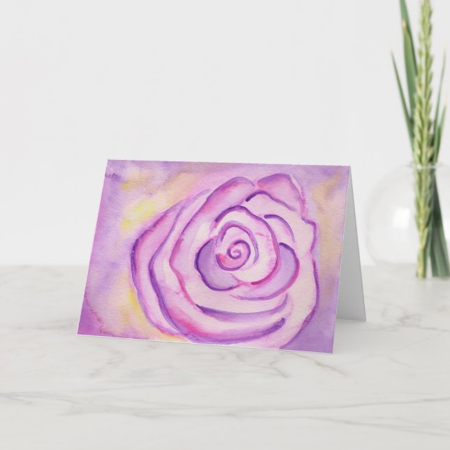 Big Lila Lilac Rose Card Dankeskarte (Vorderseite)