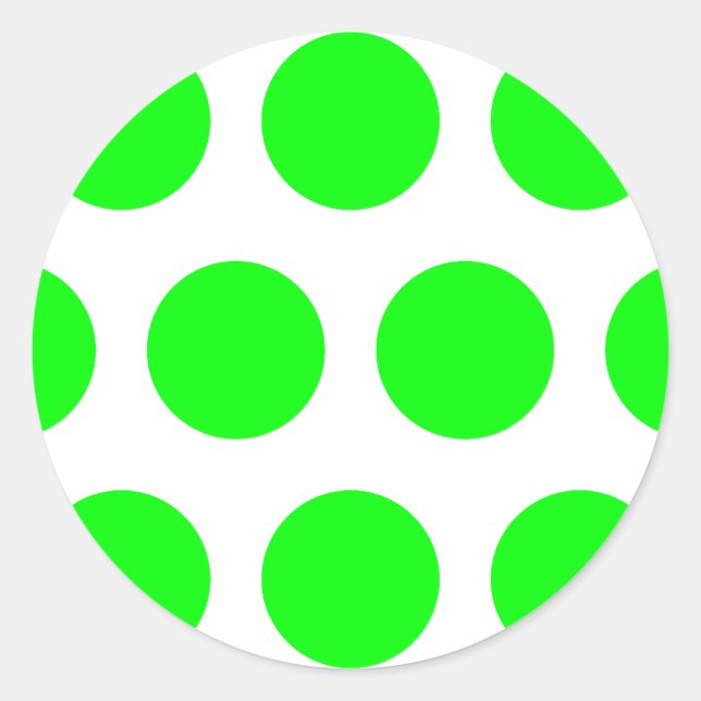Big Limon Polka Dots Runder Aufkleber (Vorderseite)