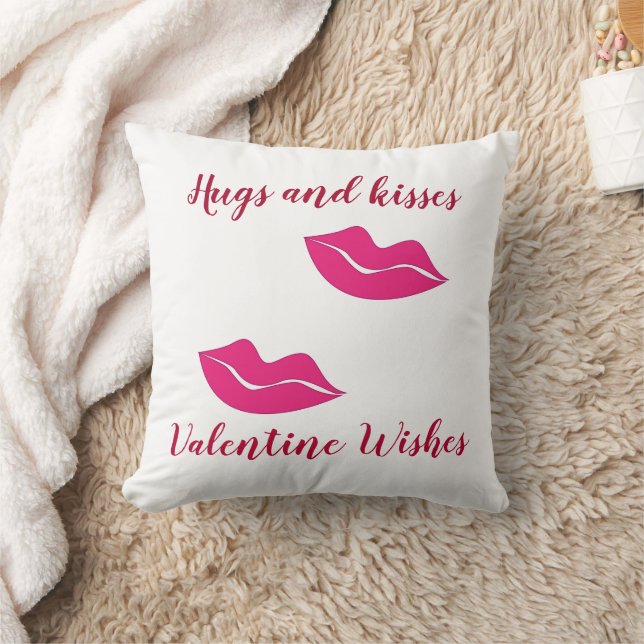 Big Lips Umarmung Küsse Valentine wünscht Kissen (Decke)