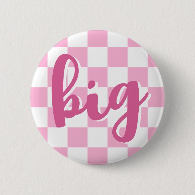 Big Little Studentinnenverbindung Retro Checkerboa Button (Vorderseite)