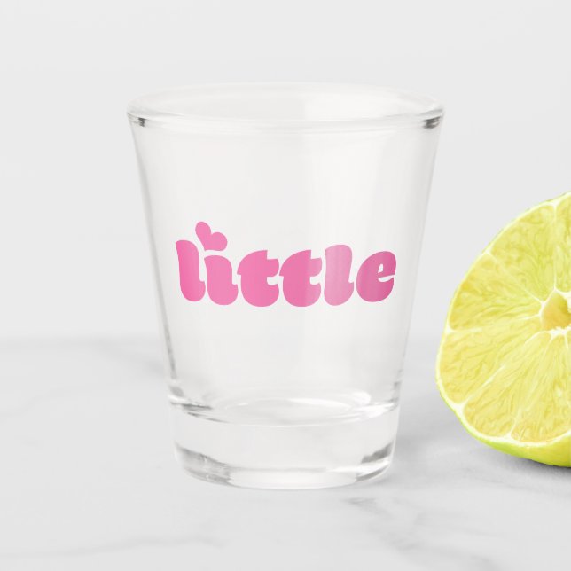 Big Little Studentinnenverbindung Retro Herz-Shot  Schnapsglas (Vorderseite)
