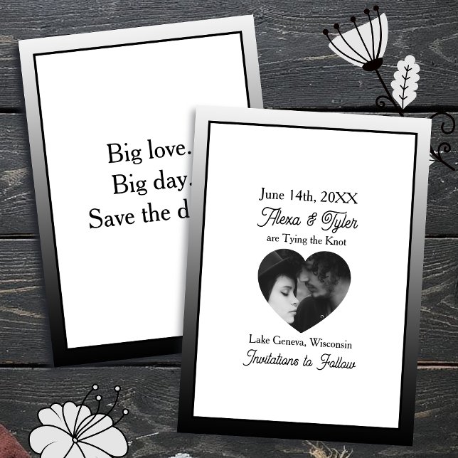Big love. Big day. Save the date. Black Border Einladung (Von Creator hochgeladen)