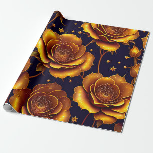 Big Luxury Gold Trendy Rose Collection Geschenkpapier