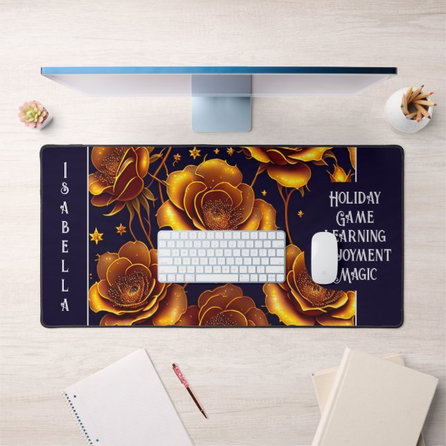 Big Luxury Gold Trendy Rose Collection Schreibtischunterlage (Büro 1)