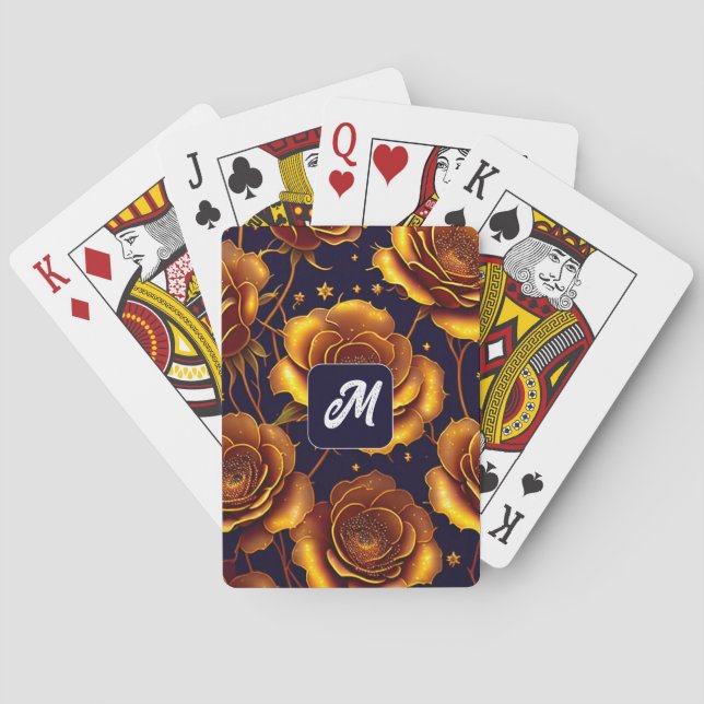 Big Luxury Gold Trendy Rose Collection Spielkarten (Rückseite)