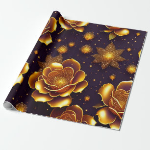 Big Luxus Gold Rose Moderne Kollektion Geschenkpapier
