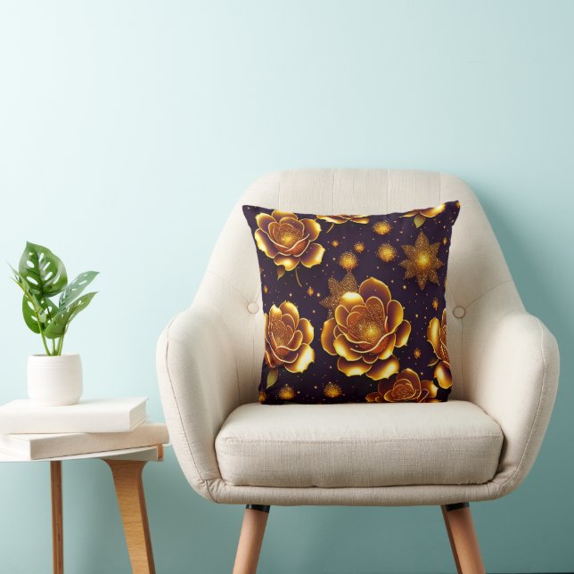 Big Luxus Gold Rose Moderne Kollektion Kissen (Stuhl )