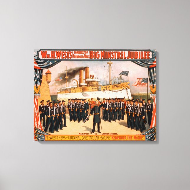 Big Minstrel Jubilee Denken Sie an das Maine Poste Leinwanddruck (Vorderseite)