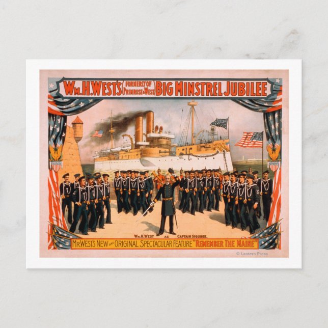 Big Minstrel Jubilee Denken Sie an das Maine Poste Postkarte (Vorderseite)