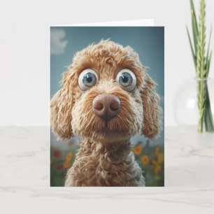 Big-Mit Augen-Australian Labradoodle Karte