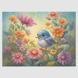 Big Mit Augen Baby Bird im Garten Seidenpapier