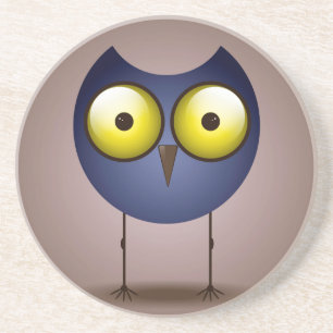Big Mit Augen Blue Owl Sandstein Untersetzer