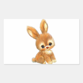 Big Mit Augen Bunny Rechteckiger Aufkleber