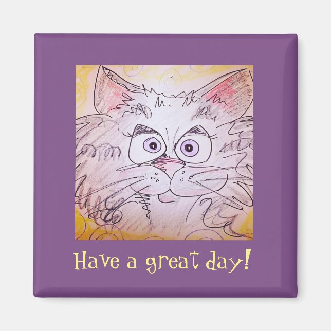 Big Mit Augen Cat Magnet (Vorne)