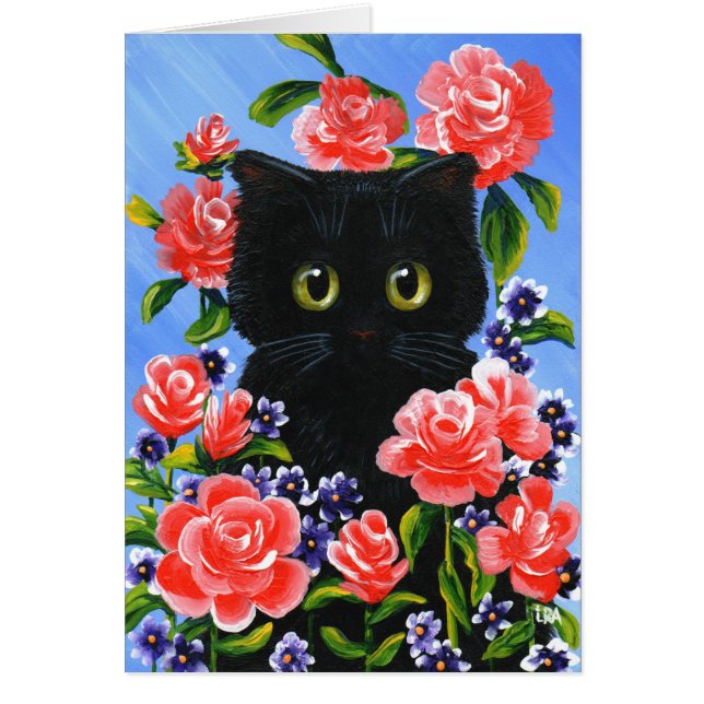 Big Mit Augen Cat Rote Rosen Creationarts (Vorne)